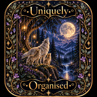 Uniquely Organised moonlit wolf emblem